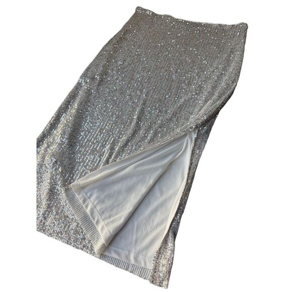 Walter Baker Crista Midi Skirt- Ice Sequin Size 10 - Picture 7 of 11
